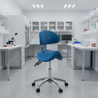 taboret roboczy do klinik i laboratoriow niebieski ergo clinic plastik bez podlokietnikow 2