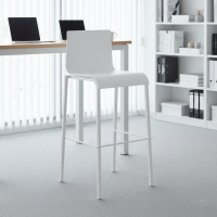 Taboret biurowy z oparciem Alea, hoker, siedzisko ergonomiczne