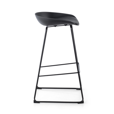 taboret biurowy czarny taboret metalowe plozy skora syntetyczna bez podlokietnikow 4