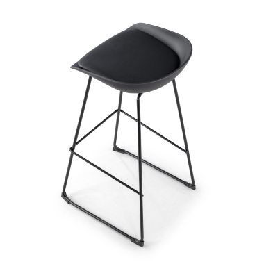 taboret biurowy czarny taboret metalowe plozy skora syntetyczna bez podlokietnikow 6