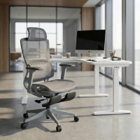 Ergonomiczne krzesło biurowe Balance Pro z podnóżkiem i podłokietnikami 3D