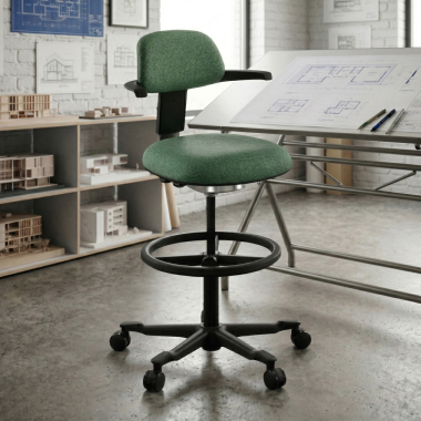 taboret ergonomiczny biurowy zielony erghos tkanina bez podlokietnikow 2