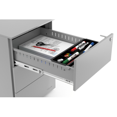 kontenerek pod biurko aluminium 3 szuflady metal 5