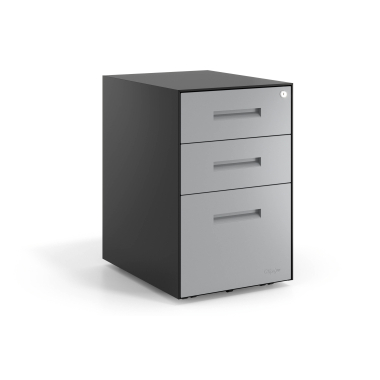 kontenerek pod biurko aluminium czarna struktura metal 1