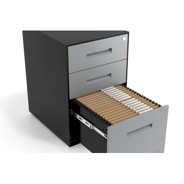 kontenerek pod biurko aluminium czarna struktura metal 5