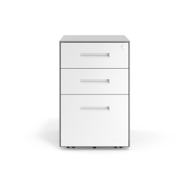 kontenerek pod biurko bialy aluminium metal 3