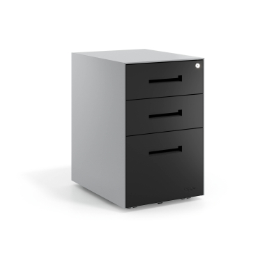 kontenerek pod biurko czarny aluminium metal 1