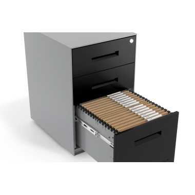 kontenerek pod biurko czarny aluminium metal 5