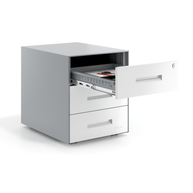 kontenerek pod biurko bialy aluminium metal 4