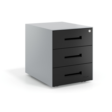 kontenerek pod biurko czarny aluminium metal 1