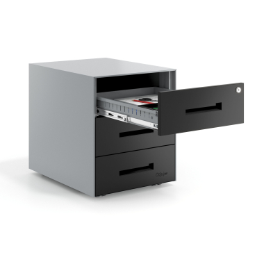 kontenerek pod biurko czarny aluminium metal 4
