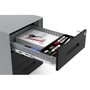 kontenerek pod biurko czarny aluminium metal 5