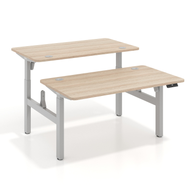 biurko regulowane aluminio flax oak erghos go 1