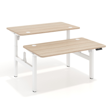 biurko regulowane bialy flax oak erghos go 1
