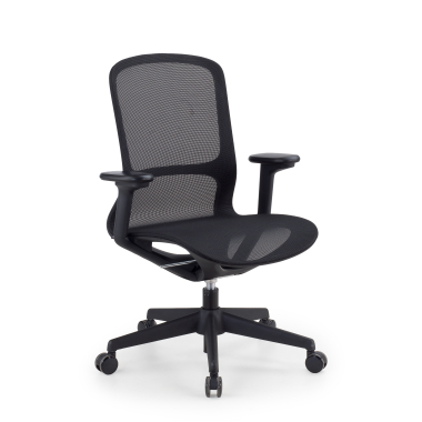 designerski fotel biurowy czarny muse siatka podlokietniki regulowane 3d 1