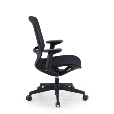 designerski fotel biurowy czarny muse siatka podlokietniki regulowane 3d 4