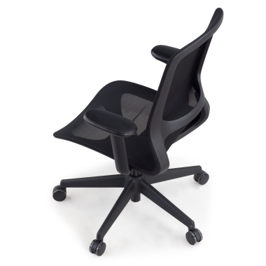 designerski fotel biurowy czarny muse siatka podlokietniki regulowane 3d 8