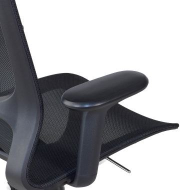 designerski fotel biurowy czarny muse siatka podlokietniki regulowane 3d 5