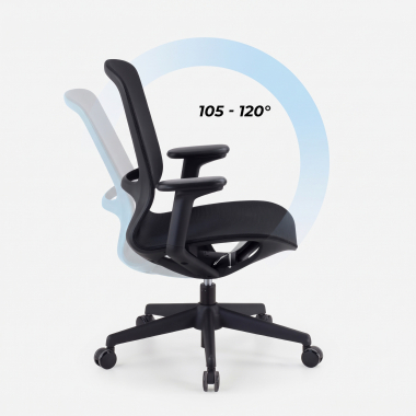designerski fotel biurowy czarny muse siatka podlokietniki regulowane 3d 9