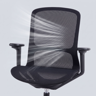 designerski fotel biurowy czarny muse siatka podlokietniki regulowane 3d 10