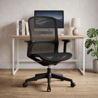 Nowoczesne krzesło biurowe Muse z podłokietnikami 3D i ergonomicznym oparciem