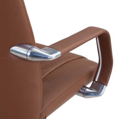 fotel dyrektorski brazowy armani naturalna skora stale podlokietniki 6