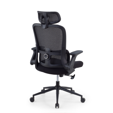 krzeslo ergonomiczne czarny dexter siatka skladane podlokietniki podparcie ledzwiowe zaglowek 5