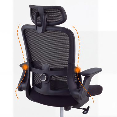krzeslo ergonomiczne czarny dexter siatka skladane podlokietniki podparcie ledzwiowe zaglowek 8