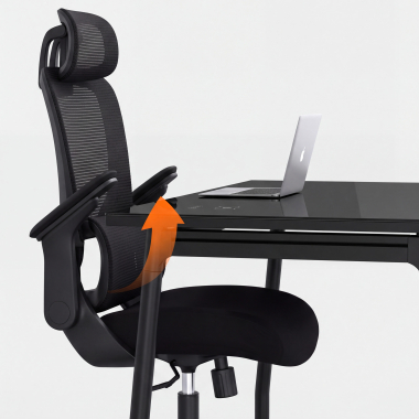 krzeslo ergonomiczne czarny dexter siatka skladane podlokietniki podparcie ledzwiowe zaglowek 11