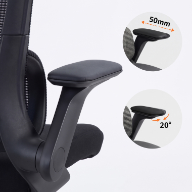 krzeslo ergonomiczne czarny dexter siatka skladane podlokietniki podparcie ledzwiowe zaglowek 6