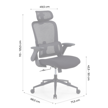 krzeslo ergonomiczne czarny dexter siatka skladane podlokietniki podparcie ledzwiowe zaglowek 13