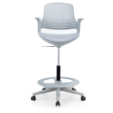 taboret ergonomiczny biurowy szary dorian siatka stale podlokietniki 6