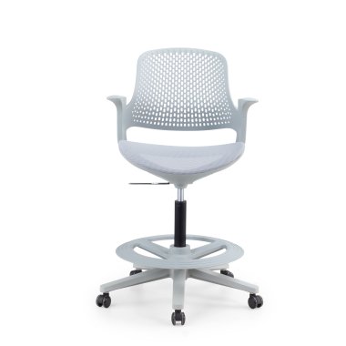 taboret ergonomiczny biurowy szary dorian siatka stale podlokietniki 5