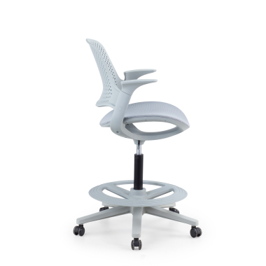taboret ergonomiczny biurowy szary dorian siatka stale podlokietniki 3