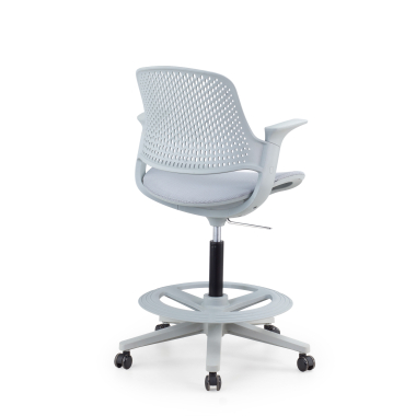 taboret ergonomiczny biurowy szary dorian siatka stale podlokietniki 11