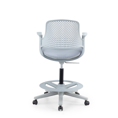taboret ergonomiczny biurowy szary dorian siatka stale podlokietniki 9