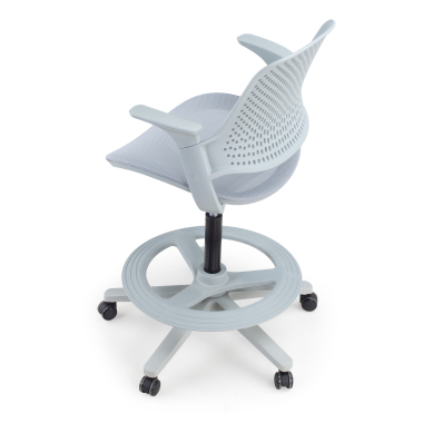 taboret ergonomiczny biurowy szary dorian siatka stale podlokietniki 8