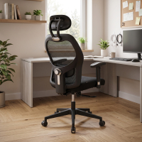 Ergonomiczne krzesło biurowe Sora z podparciem lędźwiowym i zagłówkiem