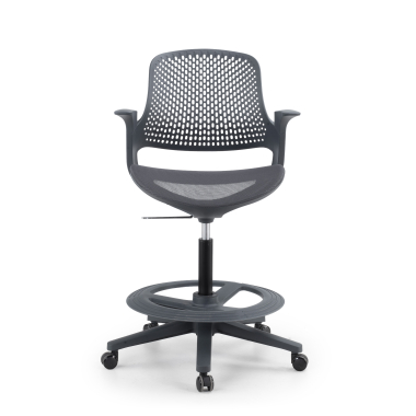 taboret ergonomiczny biurowy antracyt dorian siatka stale podlokietniki 5
