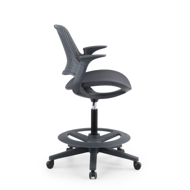 taboret ergonomiczny biurowy antracyt dorian siatka stale podlokietniki 3