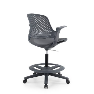 taboret ergonomiczny biurowy antracyt dorian siatka stale podlokietniki 8