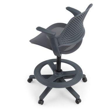 taboret ergonomiczny biurowy antracyt dorian siatka stale podlokietniki 11