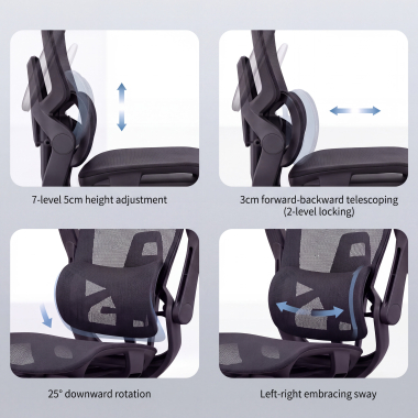 krzeslo ergonomiczne czarny halo z3 siatka podlokietniki regulowane 4d podparcie ledzwiowe zaglowek wysuwany podnozek 6