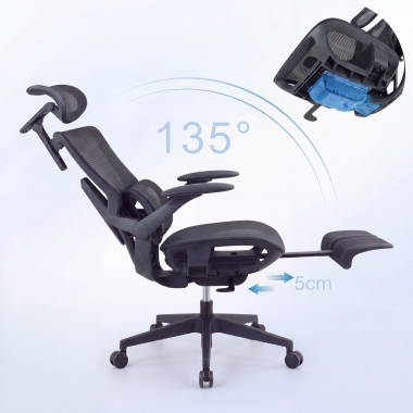 krzeslo ergonomiczne czarny halo z3 siatka podlokietniki regulowane 4d podparcie ledzwiowe zaglowek wysuwany podnozek 10