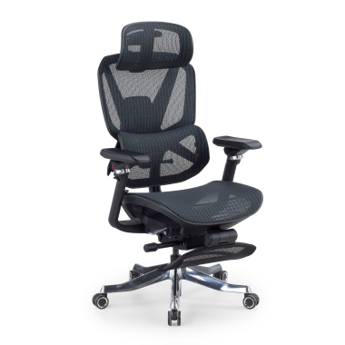 krzeslo ergonomiczne czarny glide ultra siatka podlokietniki regulowane 5d podparcie ledzwiowe zaglowek wysuwany podnozek 1