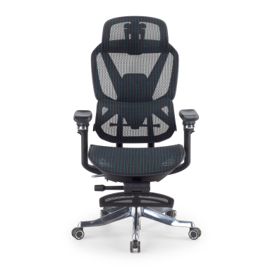 krzeslo ergonomiczne czarny glide ultra siatka podlokietniki regulowane 5d podparcie ledzwiowe zaglowek wysuwany podnozek 3