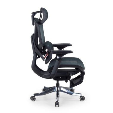 krzeslo ergonomiczne czarny glide ultra siatka podlokietniki regulowane 5d podparcie ledzwiowe zaglowek wysuwany podnozek 4
