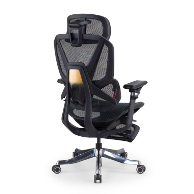krzeslo ergonomiczne czarny glide ultra siatka podlokietniki regulowane 5d podparcie ledzwiowe zaglowek wysuwany podnozek 10