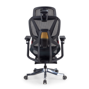 krzeslo ergonomiczne czarny glide ultra siatka podlokietniki regulowane 5d podparcie ledzwiowe zaglowek wysuwany podnozek 5
