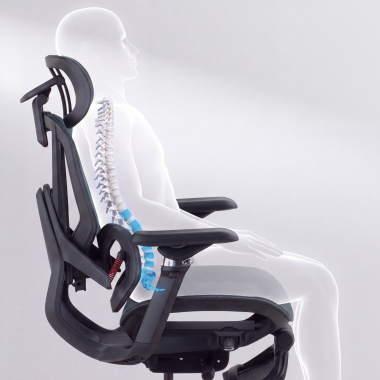 krzeslo ergonomiczne czarny glide ultra siatka podlokietniki regulowane 5d podparcie ledzwiowe zaglowek wysuwany podnozek 9